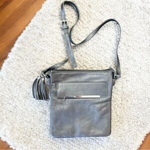 Charming Charlie Pewter Crossbody Purse Silver Handbag